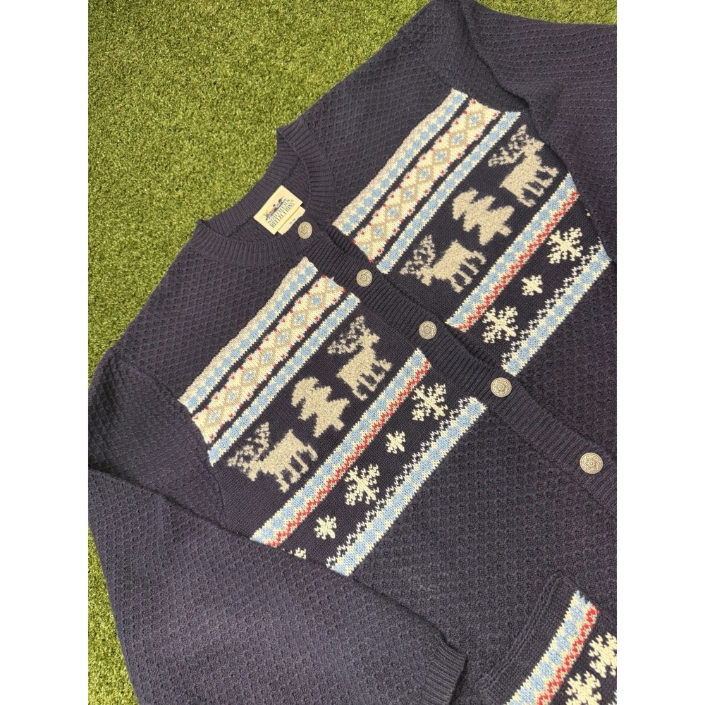 Northern Reflections Fair Isle Button Front Cardigan Sweater Size Medium